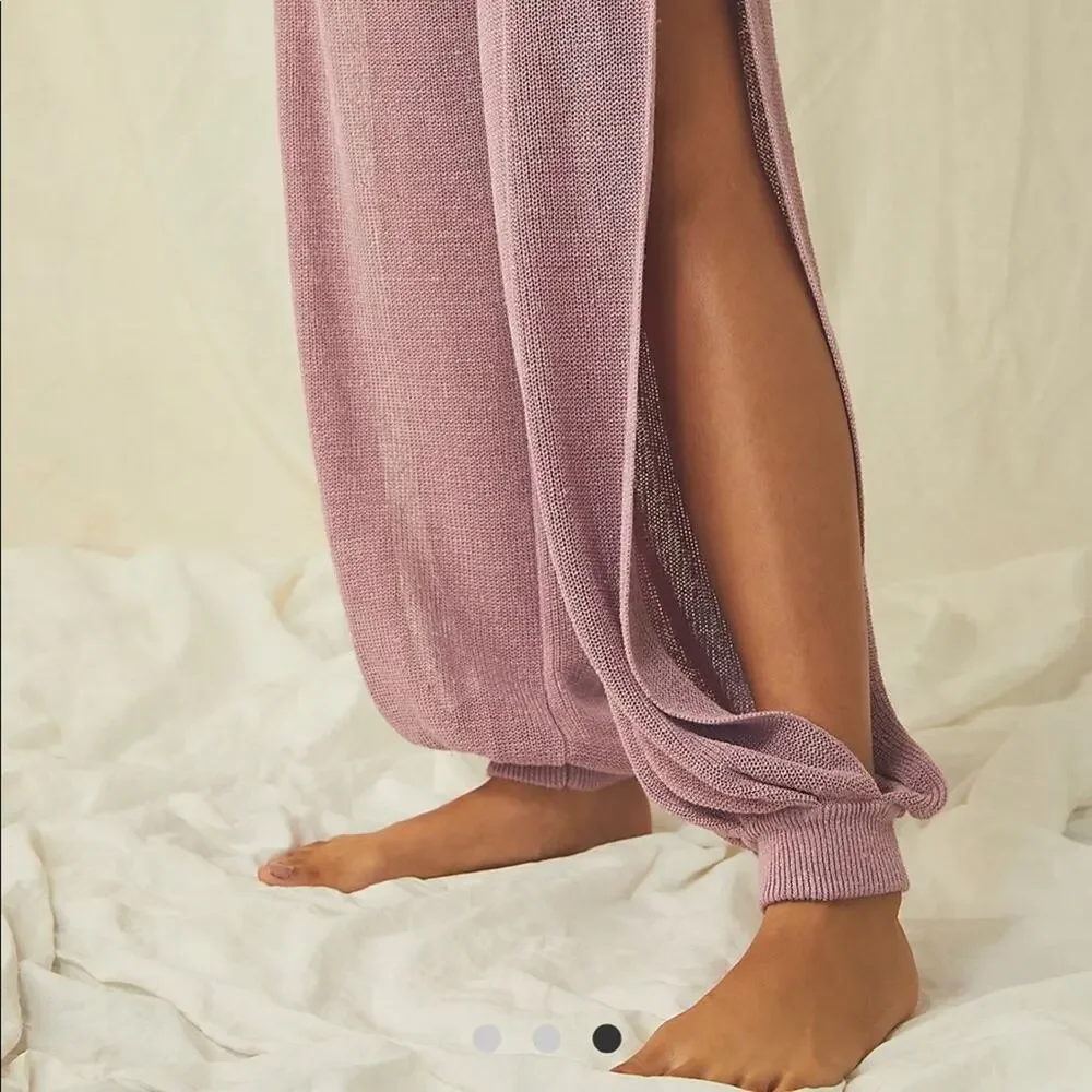 FREE PEOPLE RARE! Split Open Side Leg Ankle Wide Leg Knit Pants Size XS